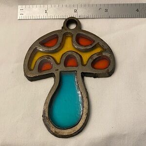 Vintage Mushoom Suncatcher - Colored Acrylic in Real Metal Frame